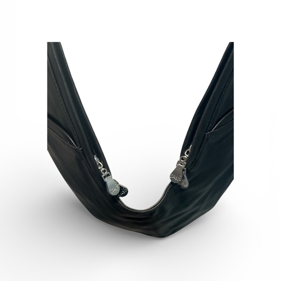 “Sash”Black Leather Sash Bag | Neck Worn Crossbody Organizer | Adjustable | NEW - Picture 8 of 8